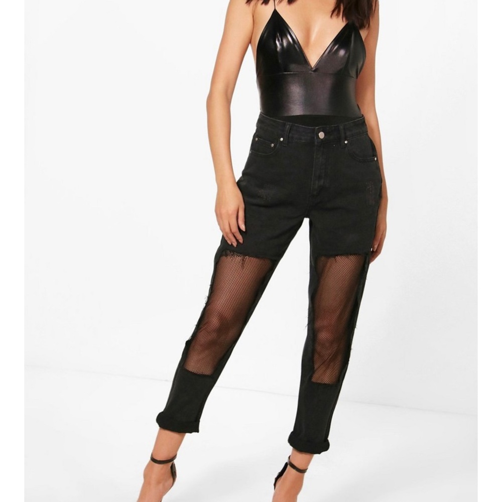 Black denim jeans